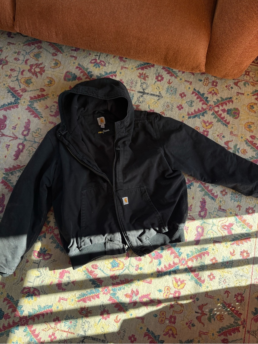 Carhartt Kids Black Hooded Zip Work Jacket